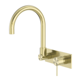 Mecca Wall Nero Basin Mixer Swivel Spout - Brushed Gold